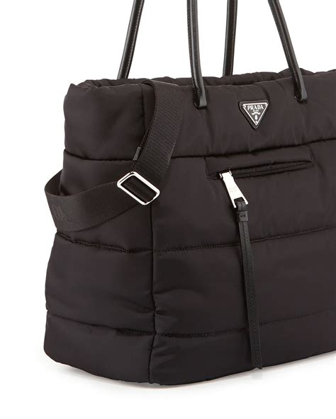 PRADA Tessuto Nylon Bomber Tote Black 